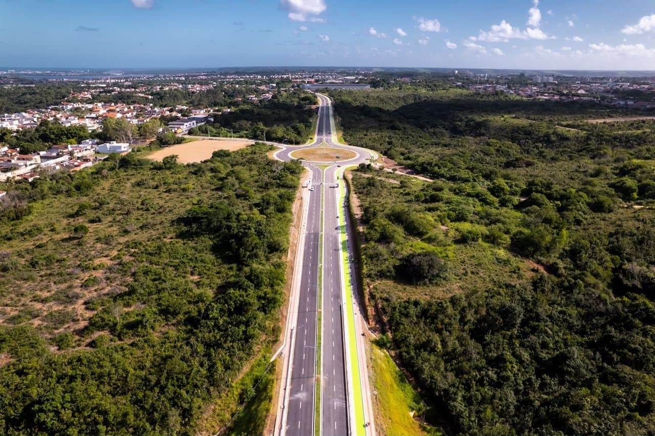 Ilustração editorial sobre a entrega da Linha Verde, nova via de mobilidade urbana em Maceió